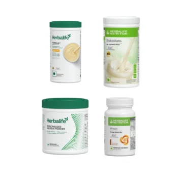 Complete Daily Nutrition & Weight Management Combo (Herbalife Formula 1 Nutritional Shake Mix + ShakeMate + Personalized Protein Powder + Afresh Energy Drink Mix)
