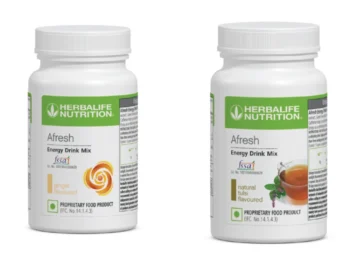 Herbalife Afresh Energy Drink Mix Combo Pack - Ginger (50g) & Natural Tulsi (50g) Flavours
