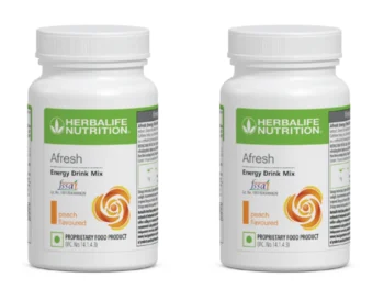 Herbalife Afresh Energy Drink Mix Twin Pack - Peach Flavoured (50g x 2 Packs)