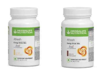 Herbalife Afresh Energy Drink Mix Combo Pack - Ginger (50g) & Elaichi (50g) Flavours