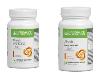 Herbalife Afresh Energy Drink Mix Combo Pack - Cinnamon (50g) & Peach (50g) Flavours