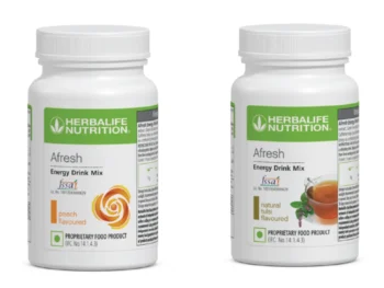 Herbalife Afresh Energy Drink Mix Combo Pack - Peach (50g) & Natural Tulsi (50g) Flavours