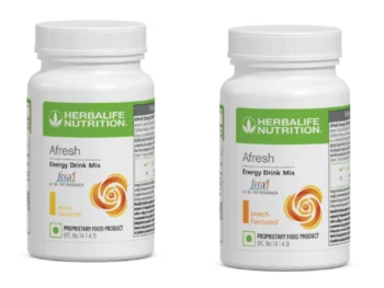 Herbalife Afresh Energy Drink Mix Combo Pack - Lemon (50g) & Peach (50g) Flavours